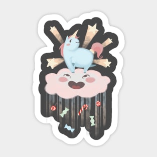 Unicorn and Cloud Sticker